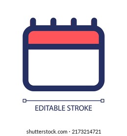 Delivery date RGB color ui icon. Calendar and schedule. Organization and planning. Simple line element. GUI, UX design for mobile app. Vector isolated pictogram. Editable stroke. Arial font used
