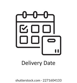Delivery Date vector outline Icon Design illustration. Logistic Symbol on White background EPS 10 File