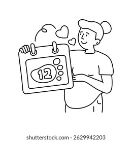 Delivery date  vector outline illustrations. EPS 10 file