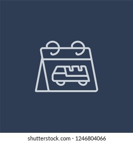 Delivery day icon. Delivery day linear design concept from Delivery and logistic collection. Simple element vector illustration on dark blue background.