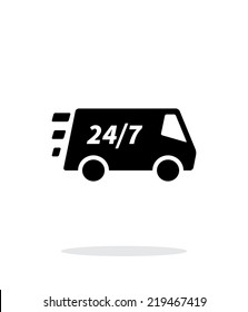 Delivery day and night support icon on white background. Vector illustration.