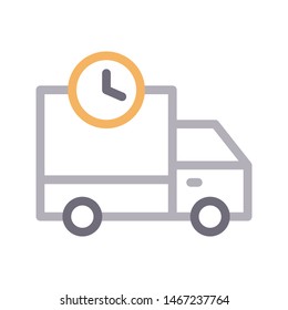 delivery deadline colour line vector icon