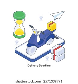 Delivery Deadline isometric Colored illustration. EPS File stock illustration