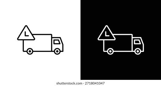 Ícone de atraso na entrega. Ilustração em preto isolada para design gráfico e da Web.