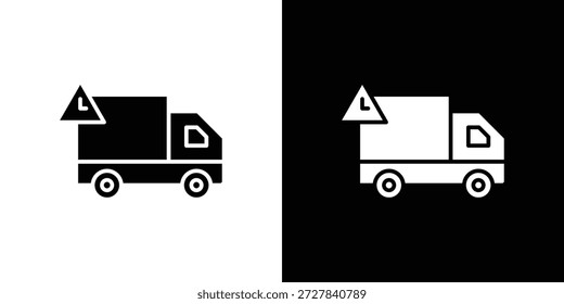 Ícone de atraso de entrega Ilustração de vetor plano. Símbolos simples em preto