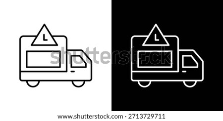 Delivery delay icon, outline vector sign, logo design download