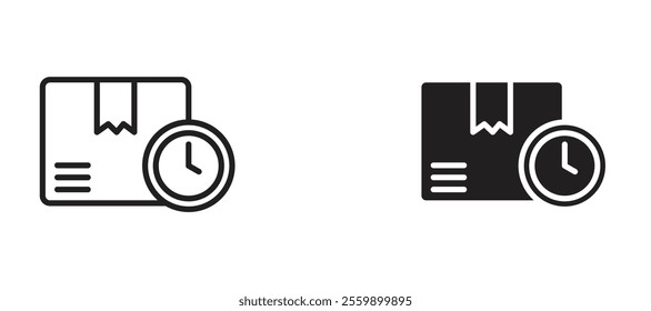 Delivery delay Icon set in black color for ui designs