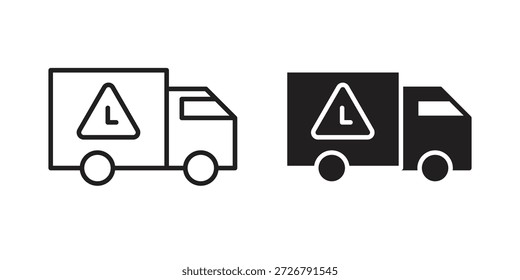 Ícone de atraso na entrega definido. pacote mínimo de logotipos de elementos da Web.