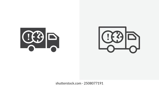 Delivery Delay icon in solid and outlined style