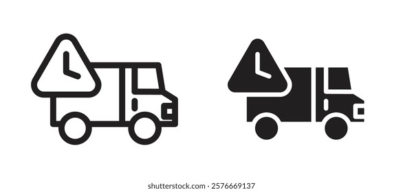 Delivery Delay icons in outline and stroke versions