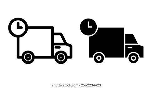 Delivery delay Icons pack in outlined and flat versions