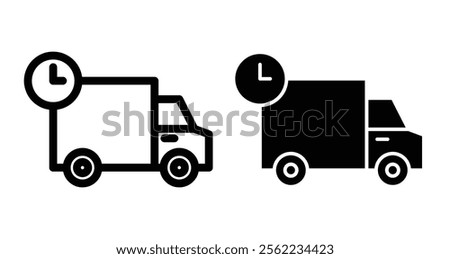 Delivery delay Icons pack in outlined and flat versions