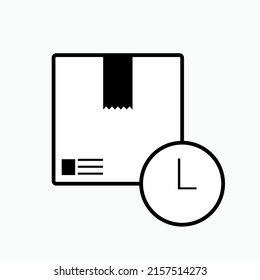 Delivery Delayed Icon. Pending Shipping Symbol in Line Art Style - Vector.