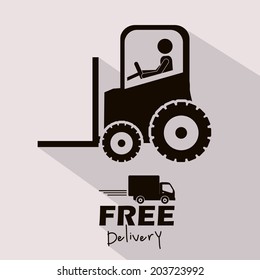 Delivery design over beige background, vector illustration