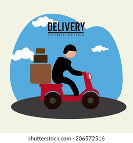 Delivery design over beige background, vector illustration