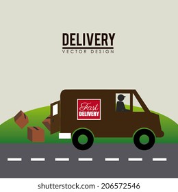 Delivery design over beige background, vector illustration