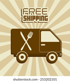 Delivery design over beige background, vector illustration.