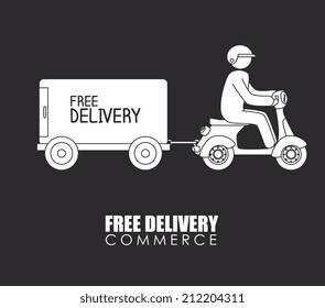 Delivery design over black background, vector illustration