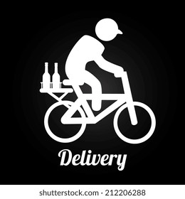 Delivery design over black background, vector illustration