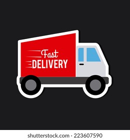 Delivery design over black background, vector illustration