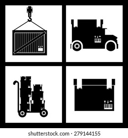 Delivery design over black background, vector illustration