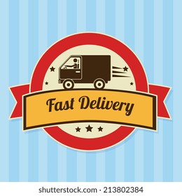 Delivery design over blue background, vector illustration