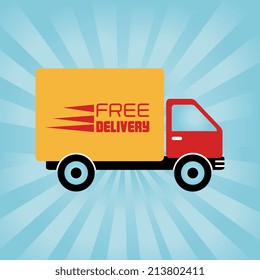 Delivery design over blue background, vector illustration