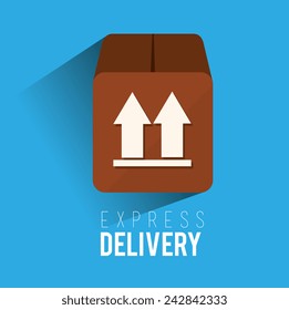 Delivery design over blue background, vector illustration.