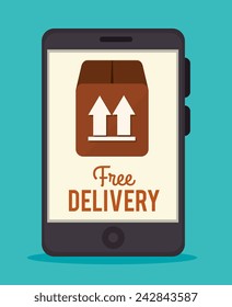 Delivery design over blue background, vector illustration.