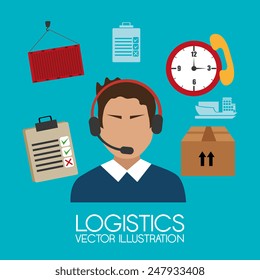 Delivery design over blue background, vector illustration.
