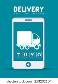 Delivery design over blue background, vector illustration.
