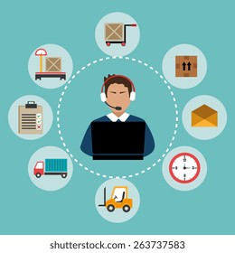 Delivery design over blue background, vector illustration.