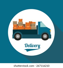 Delivery design over blue background, vector illustration