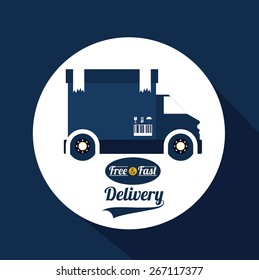 Delivery design over blue background, vector illustration
