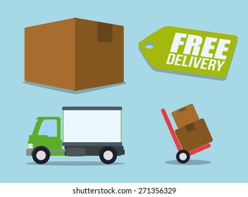 Delivery design over blue background, vector illustration.