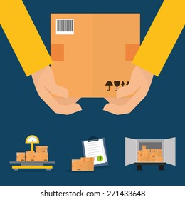 Delivery design over blue background, vector illustration.