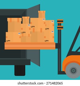 Delivery design over blue background, vector illustration.