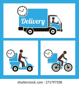 Delivery  design over blue background, vector illustration