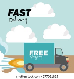 Delivery design over blue background, vector illustration