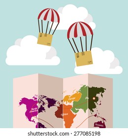 Delivery design over blue background, vector illustration
