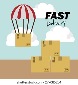 Delivery design over blue background, vector illustration