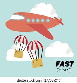 Delivery design over blue background, vector illustration