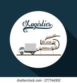 Delivery design over blue background, vector illustration