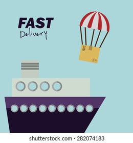 Delivery design over blue background, vector illustration