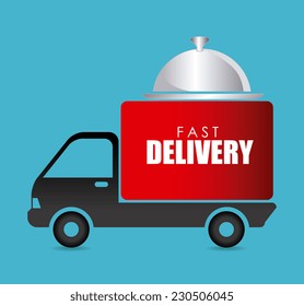 Delivery design over blue background,vector illustration