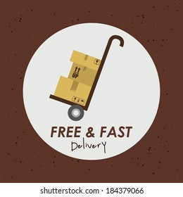 Delivery design over brown background, vector illustration