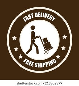 Delivery design over brown background, vector illustration