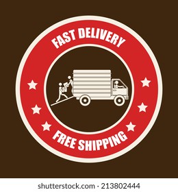 Delivery design over brown background, vector illustration