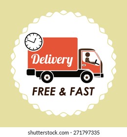 Delivery  design over brown background, vector illustration
