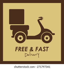 Delivery  design over brown background, vector illustration